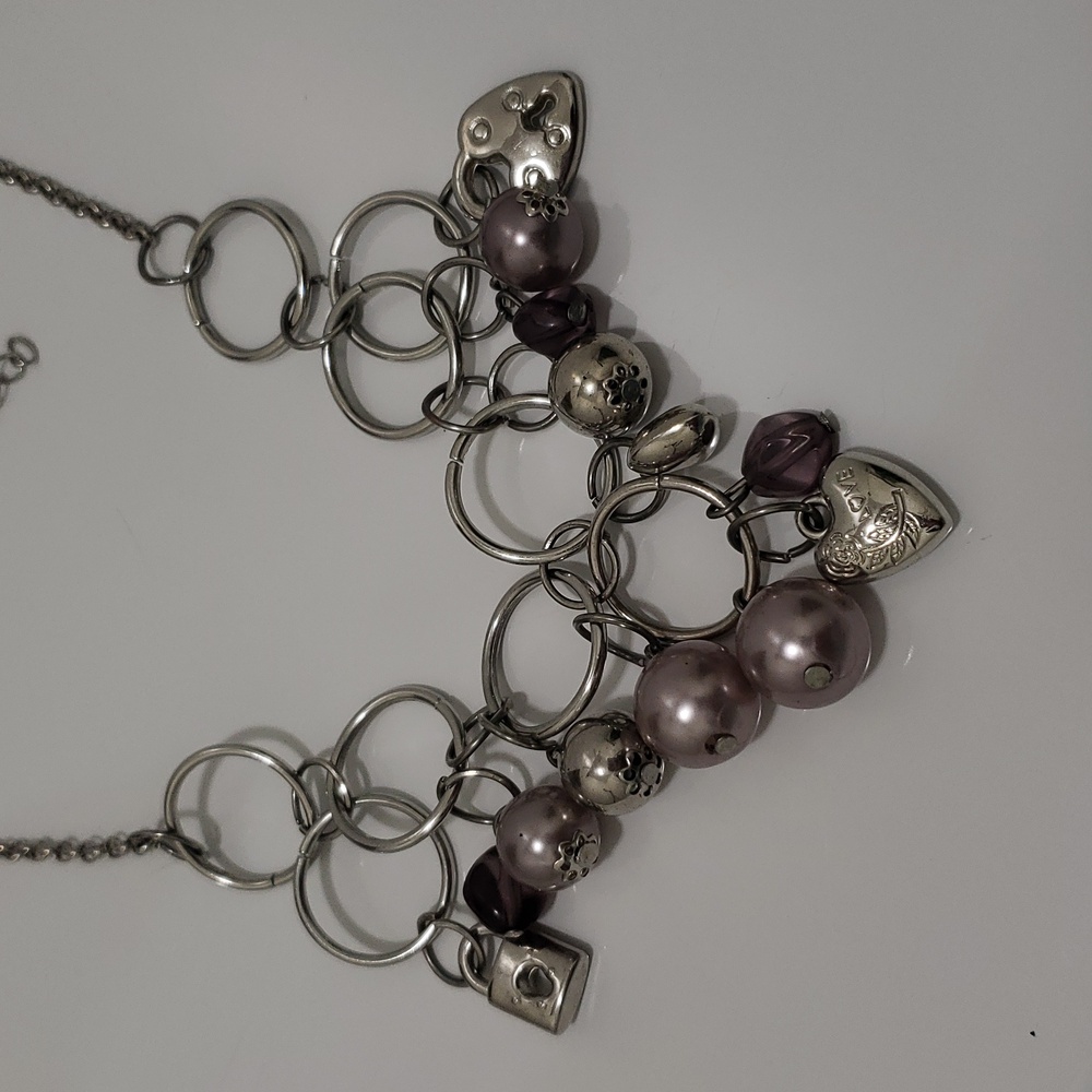 New Fun and Super Cute Fashion Costume Jewelry Hearts Locks & Baubles Necklace